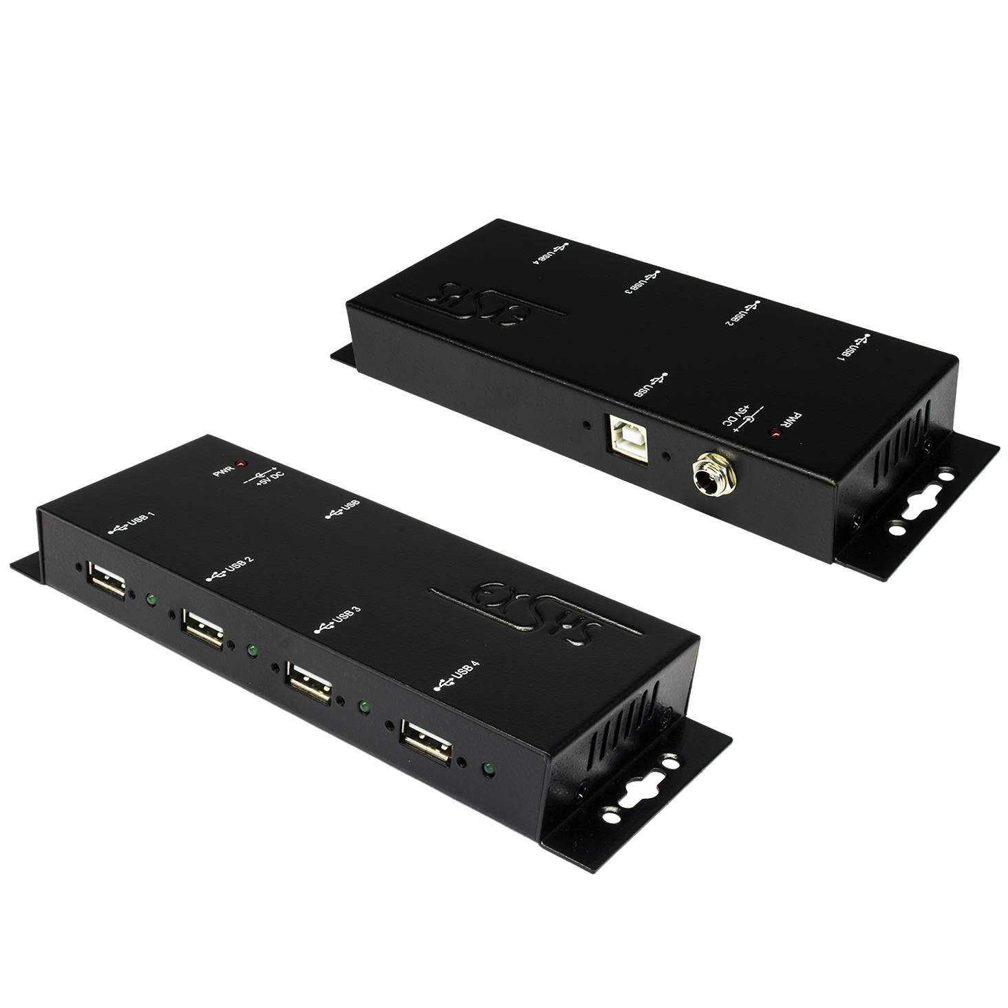 USB 2.0 HUB 4 ports industrial version with metal body, power supply included, EXSYS