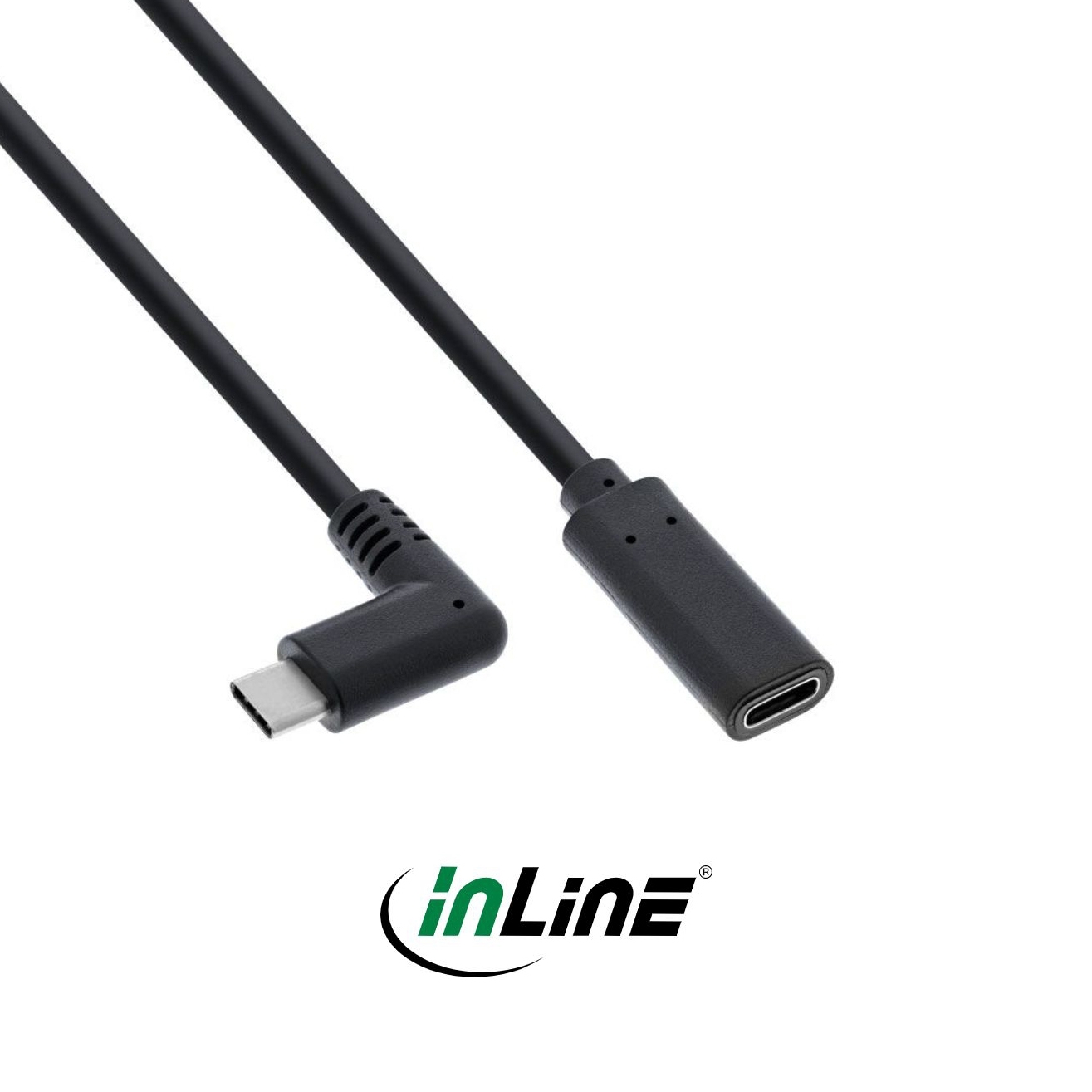 Extension cable USB Type-C™ male angled to C female, 3A, 1m Extension cable USB Type-C™ male angled to C female, 3A, 1m