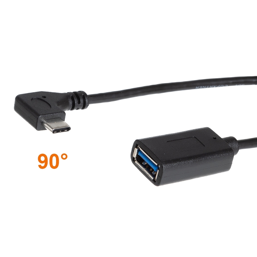 Cable USB 3.1 Type-C™ male angled to USB 3.0 A female 50cm