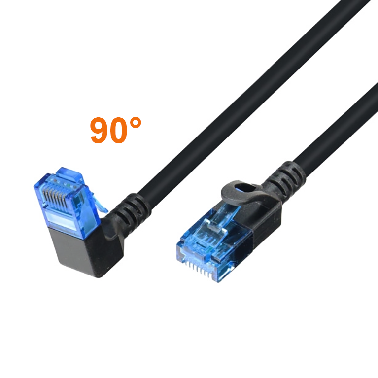 Cat.6A network cable 1x RJ45 angled UP, 50cm