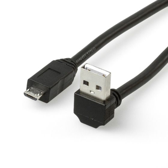 USB cable A angled to Micro B straight 75cm
