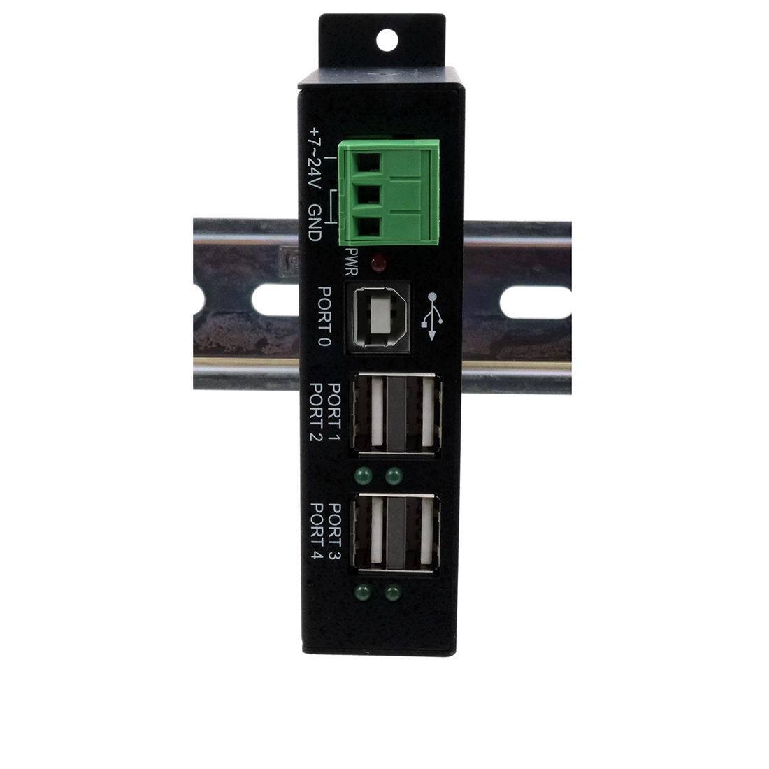 4-Port USB 2.0 Metal HUB with 15KV Surge Protection DIN-RAIL EXSYS
