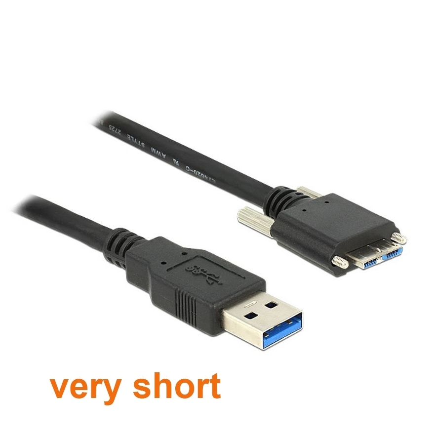 USB 3.0 cable A to MICRO B with screws 25cm
