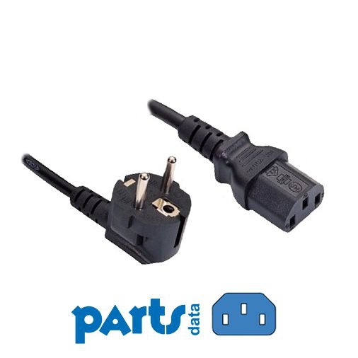Short power cord for Continental Europe CEE 7/7 E+F 90° to C13 75cm