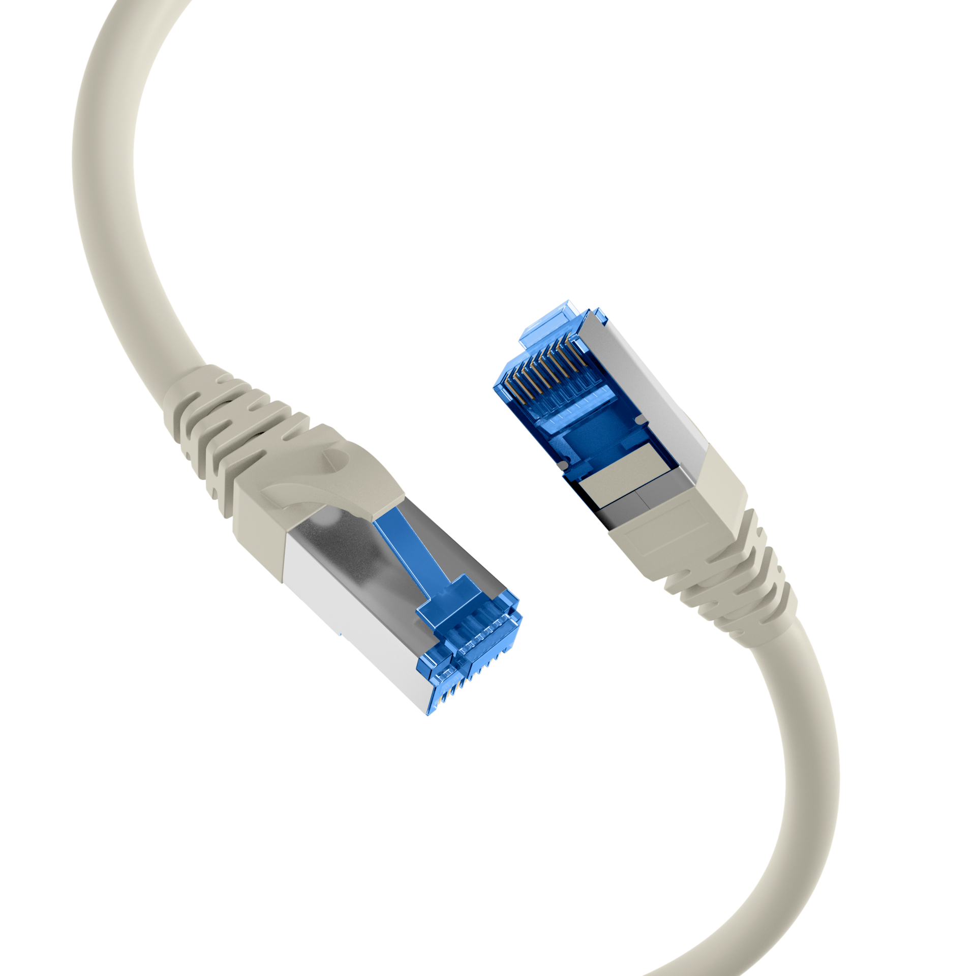 Cat.6A UL patch cable S/FTP AWG26 500Mhz 10Gbps grey 1m