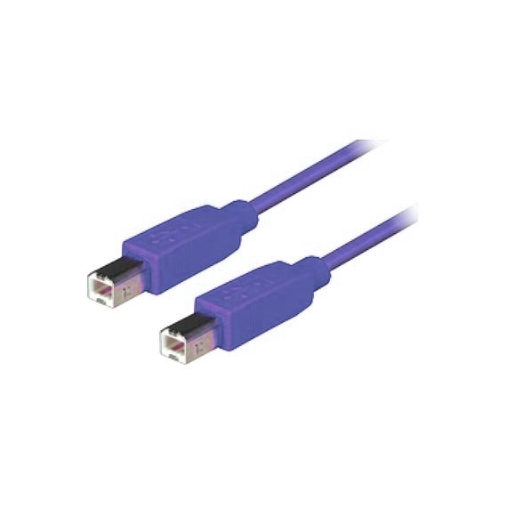 USB 2.0 special cable with 2x USB B plug male BLUE-PURPLE 60cm
