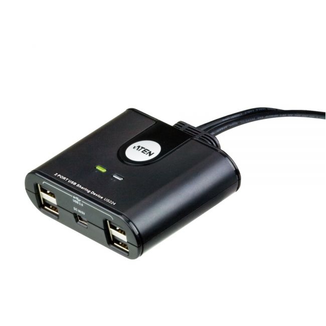 USB 2.0 Switching HUB, 2 PCs share 4 USB devices, ATEN US224