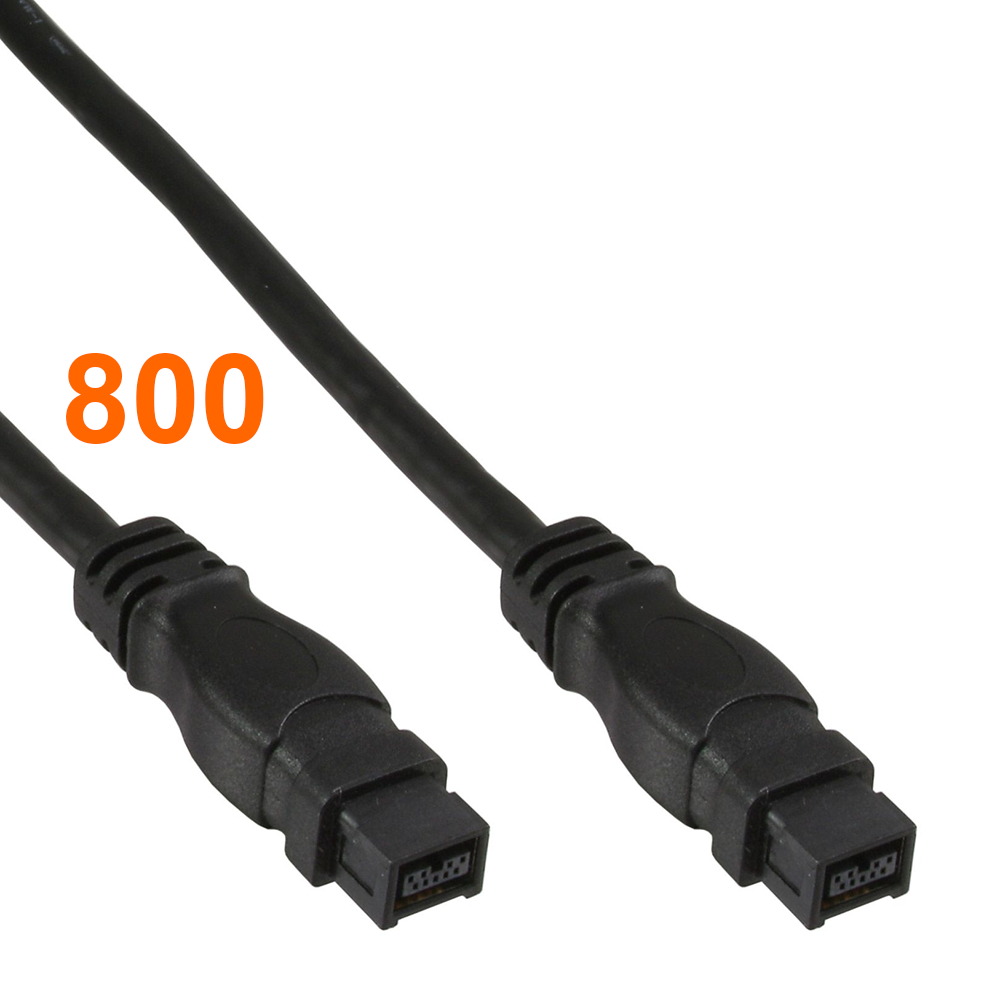 Firewire 800 cable 9-to-9 180cm BLACK