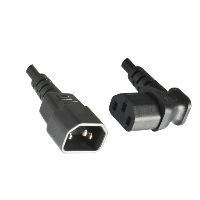 Power cord extension cable C13 angled to C14, 30cm